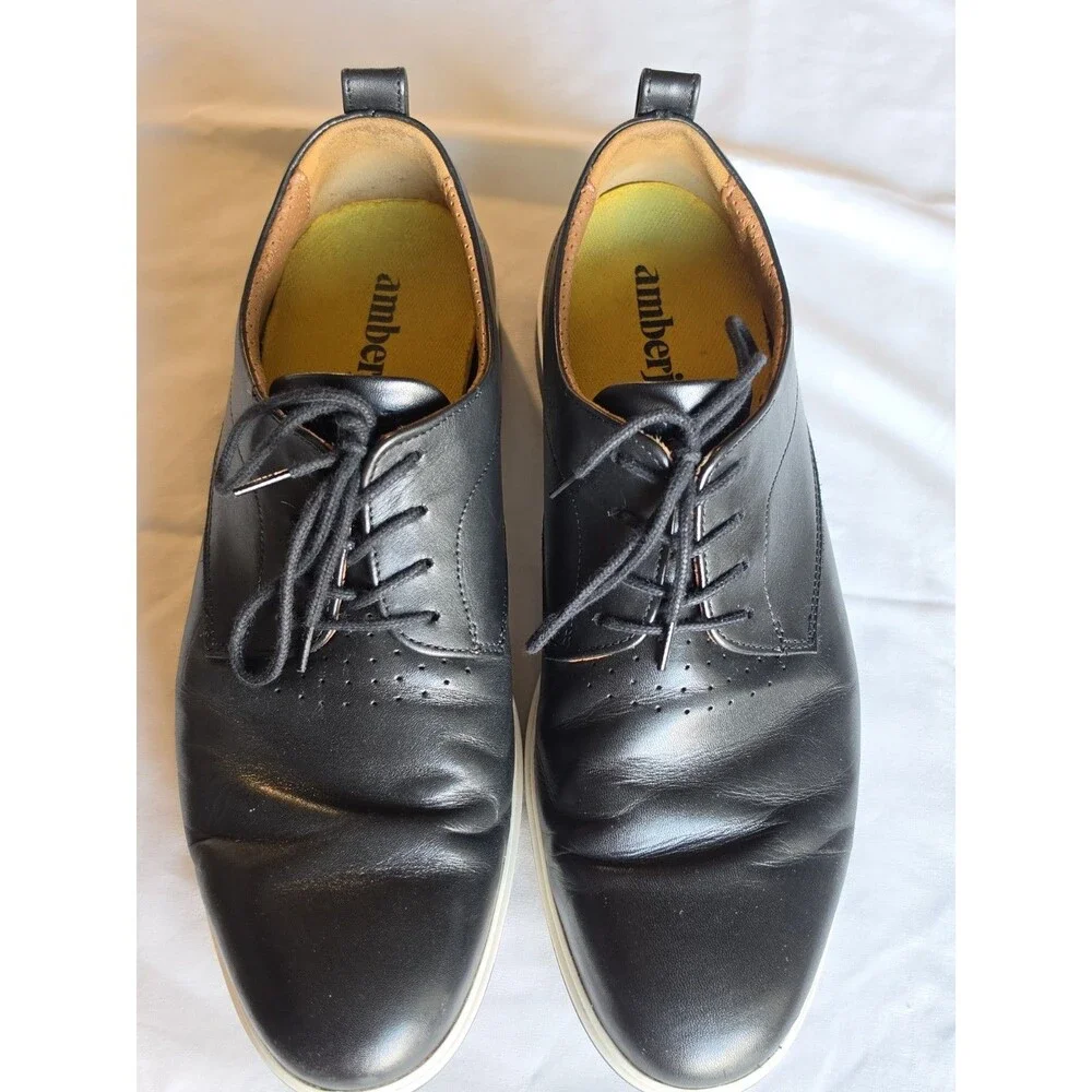 Amberjack The Original Obsidian Black Leather Oxford Shoes Men's 9.5 M Portugal